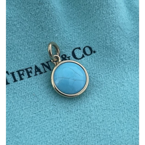 Tiffany & Co Paloma Picasso 18k Gold Turquoise Dot Charm Pendant bracelet & Neck - Picture 1 of 12